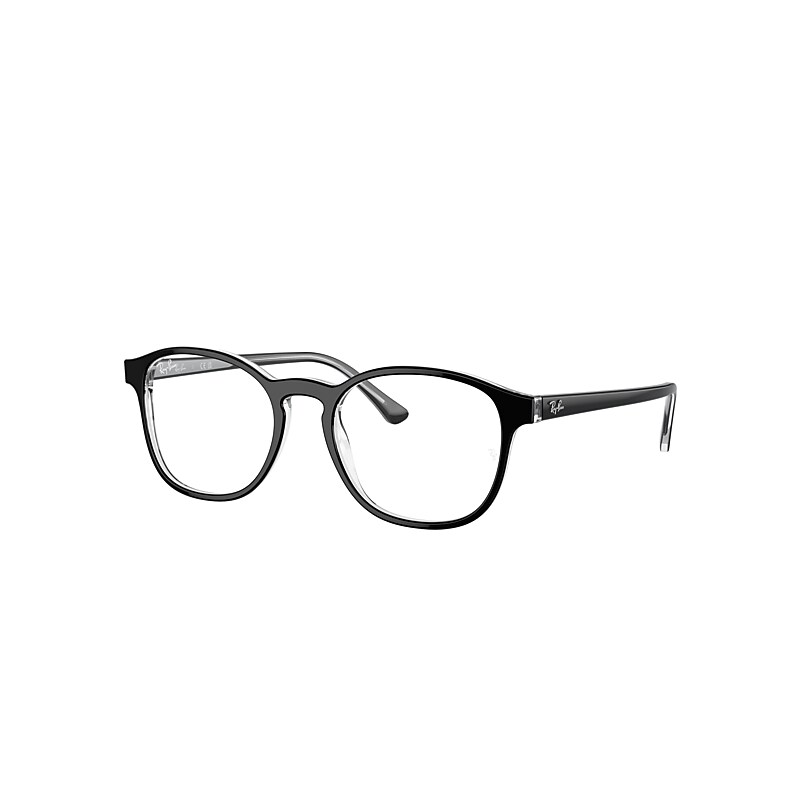 Ray Ban Eyeglasses Unisex Rb5417 Optics - Black On Transparent Frame Clear Lenses Polarized 50-19