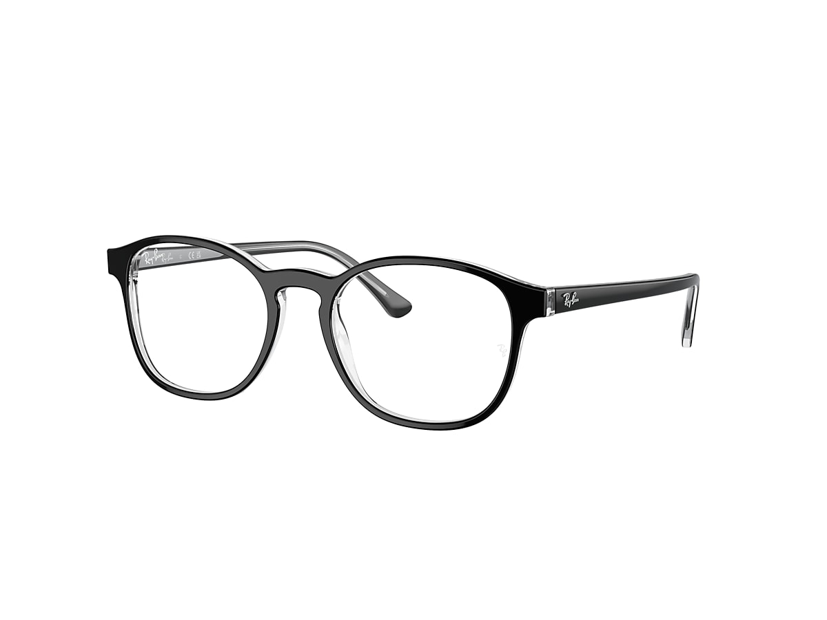 RB5417 OPTICS Eyeglasses with Black On Transparent Frame 