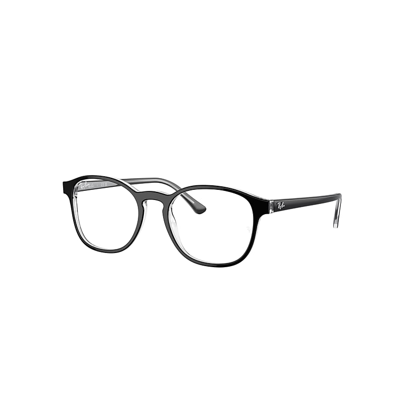 Ray Ban Eyeglasses Unisex Rb5417 Optics - Black On Transparent Frame Clear Lenses Polarized 52-19