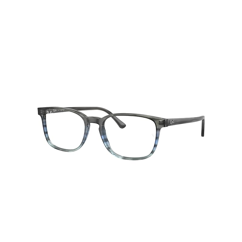 Ray Ban Rb5418 Optics Eyeglasses Striped Grey & Blue Frame Clear Lenses Polarized 56-19