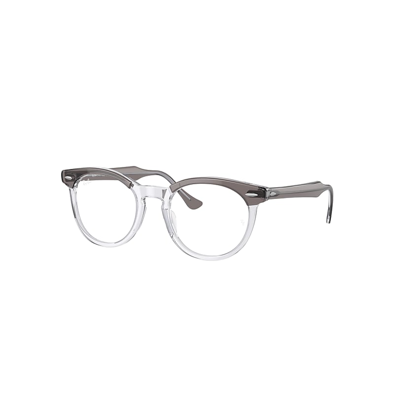 Ray Ban Eyeglasses Unisex Eagle Eye Optics - Grey On Transparent Frame Clear Lenses Polarized 51-21
