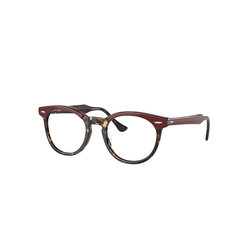 Ray Ban Eyeglasses Unisex Eagle Eye Optics - Bordeaux On Yellow Havana Frame Clear Lenses Polarized 49-21