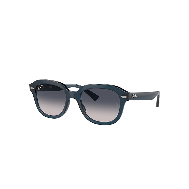 Ray Ban Sunglasses Unisex Erik - Opal Dark Blue Frame Blue Lenses Polarized 51-20 In Opal Dark Blue