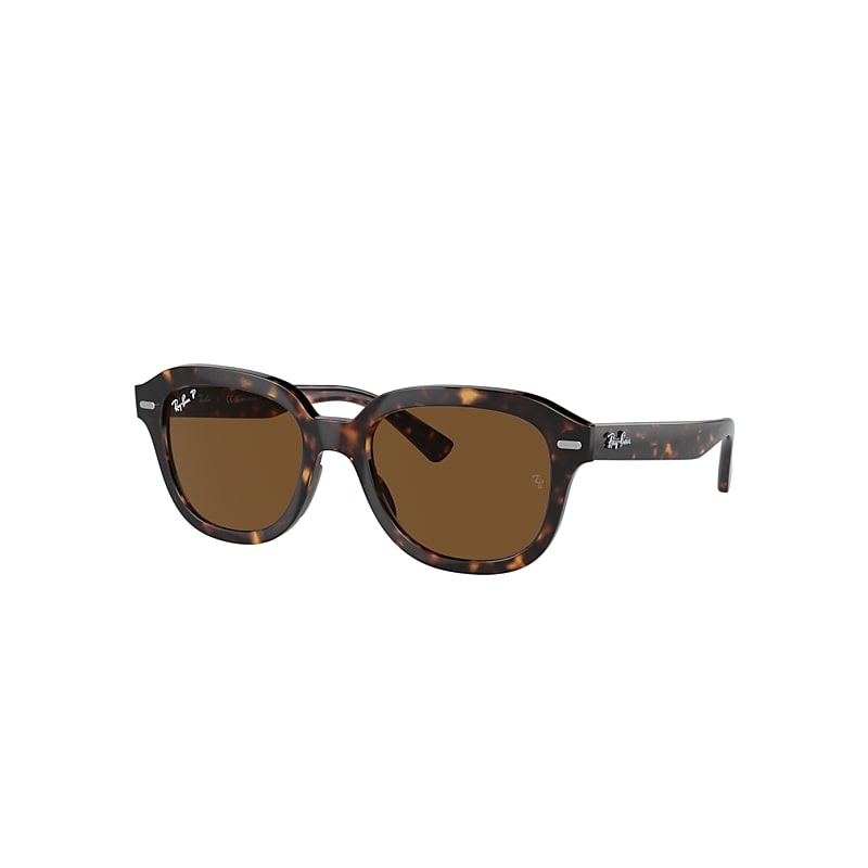 Ray Ban Sunglasses Unisex Erik - Havana Frame Brown Lenses Polarized 53-20 In Havana