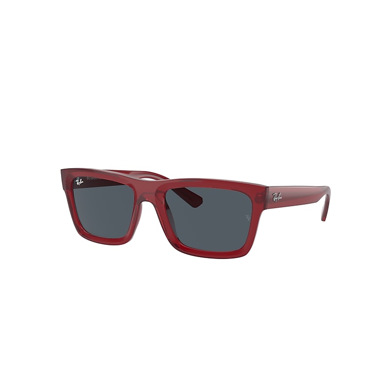 Ray Ban Sunglasses Unisex Warren Bio-based - Transparent Red Frame Grey Lenses 54-20