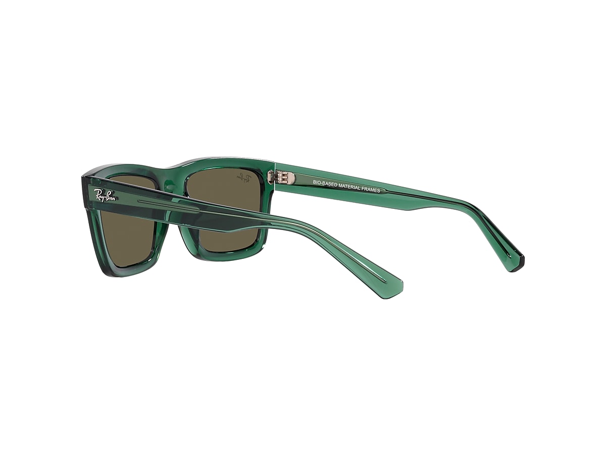 Ray-Ban Warren Bio-based Sunglasses Transparent Green Frame Brown Lenses  54-20