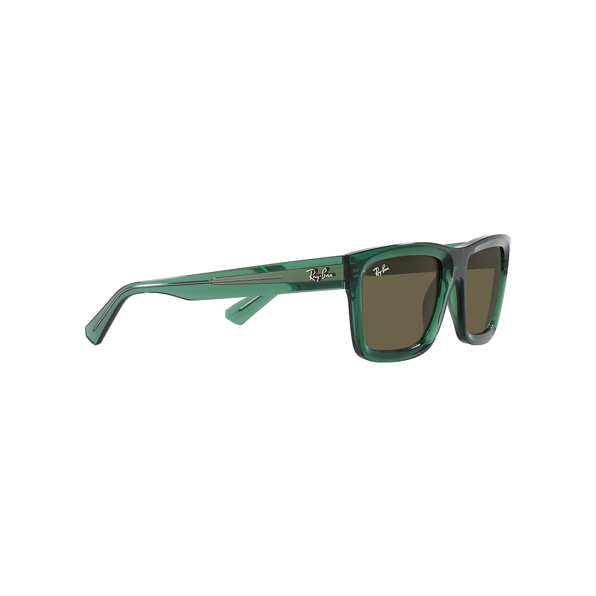 Ray-Ban Warren Bio-based Sunglasses Transparent Green Frame Brown Lenses  54-20