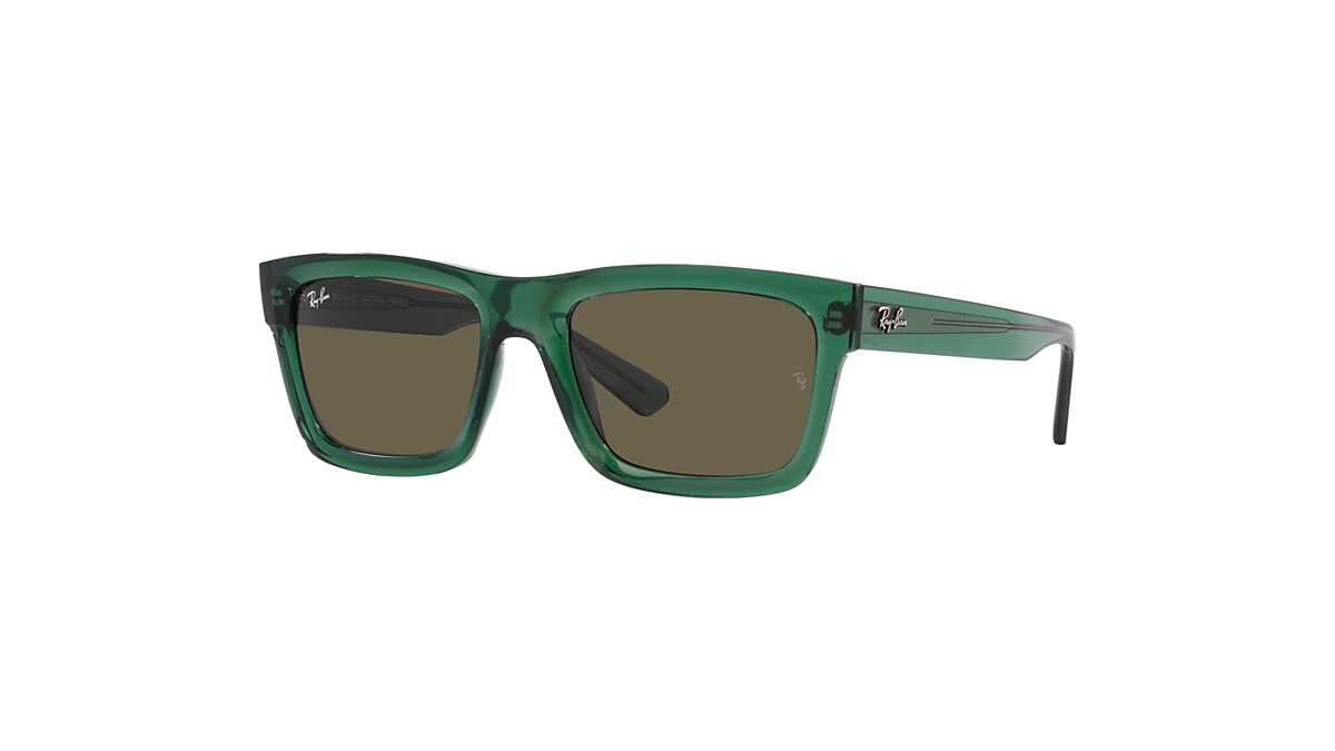 WARREN BIO-BASED Sunglasses in Transparent Green and Brown  