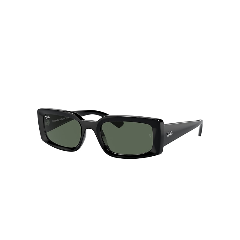 Shop Ray Ban Sunglasses Unisex Kiliane Bio-based - Black Frame Green Lenses 54-21
