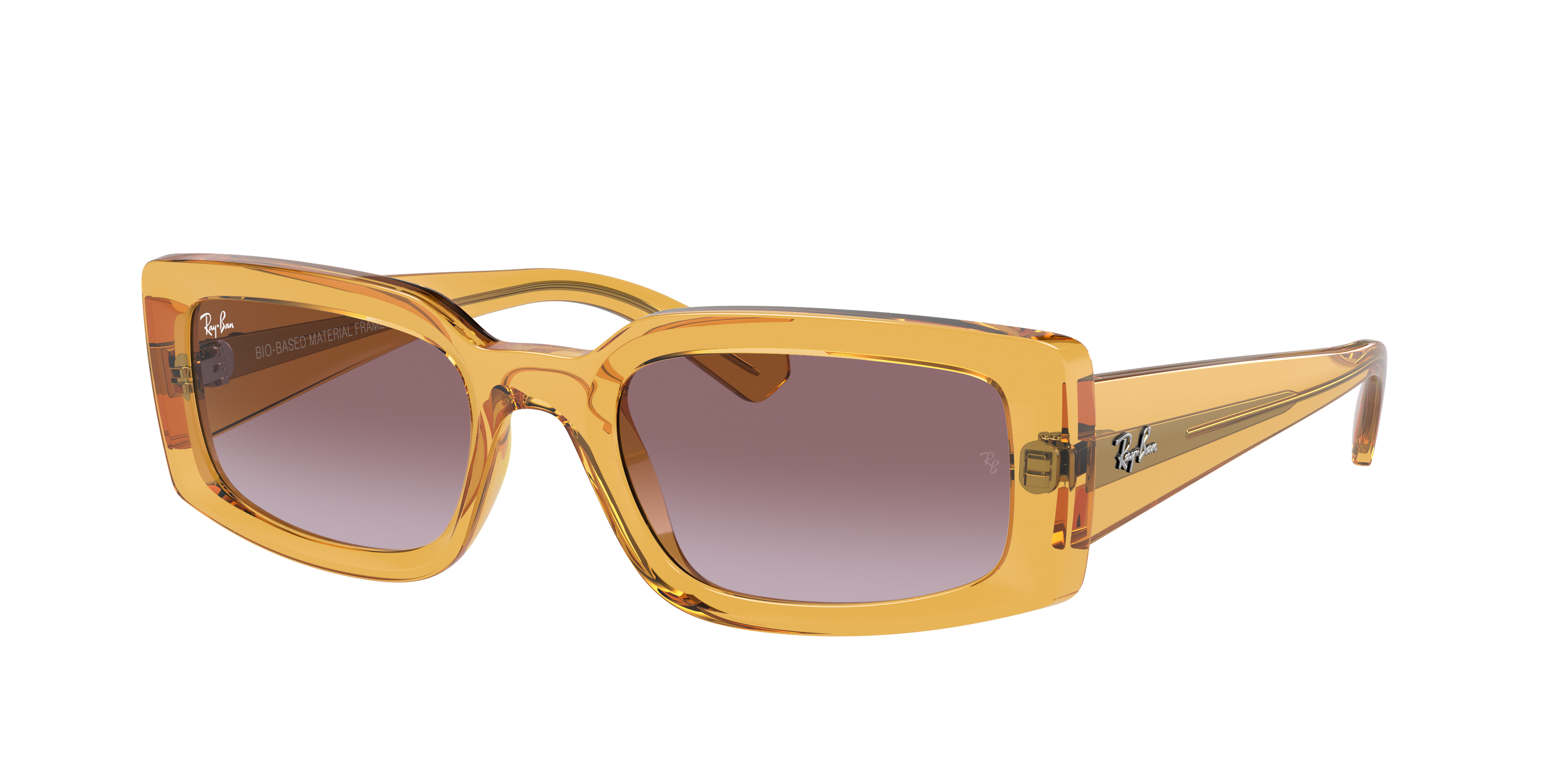 Kiliane Bio-based Sunglasses in Transparent Yellow and Dark Violet | Ray-Ban ®