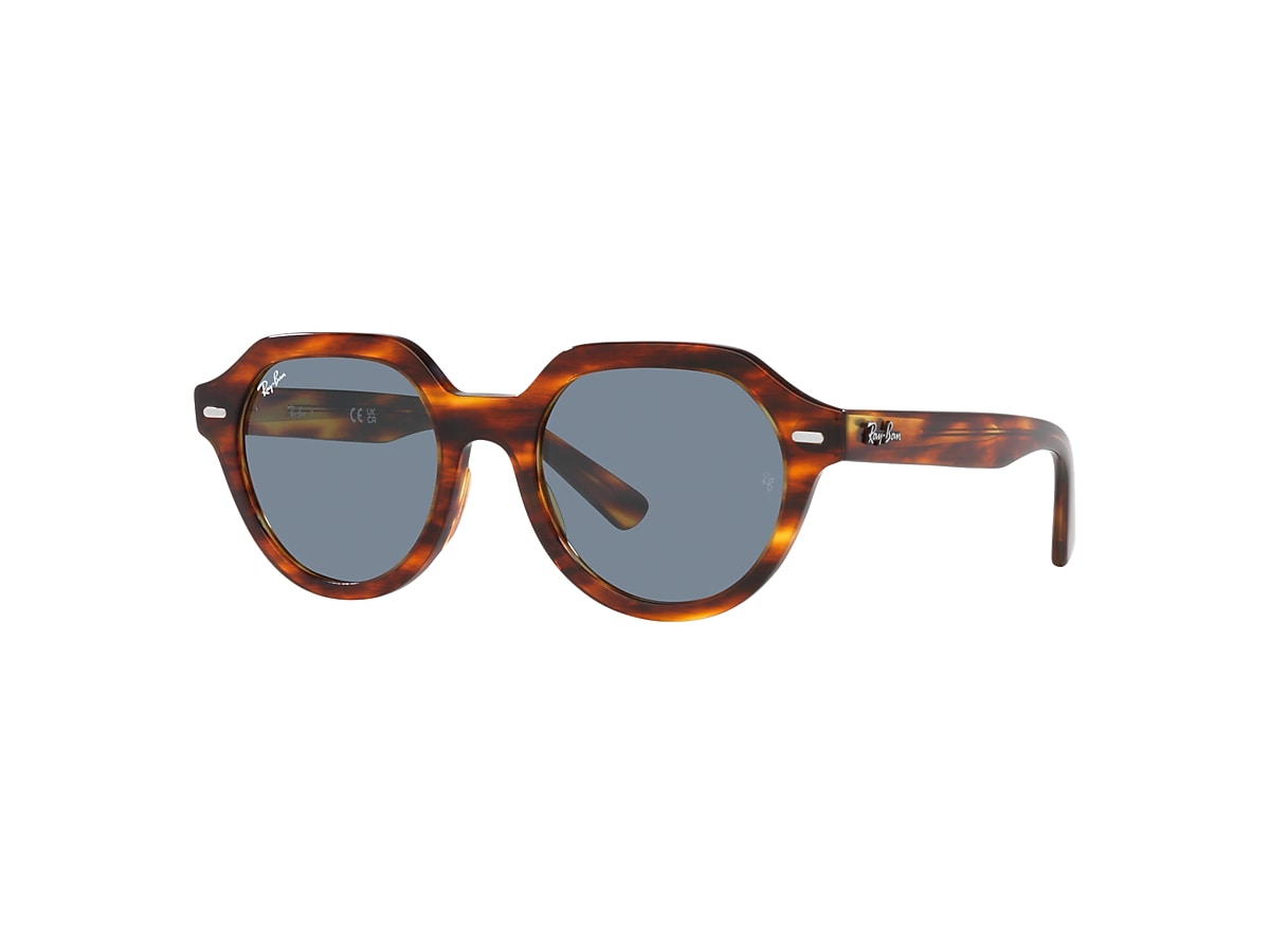 GINA Sunglasses in Striped Havana and Blue - RB4399 | Ray