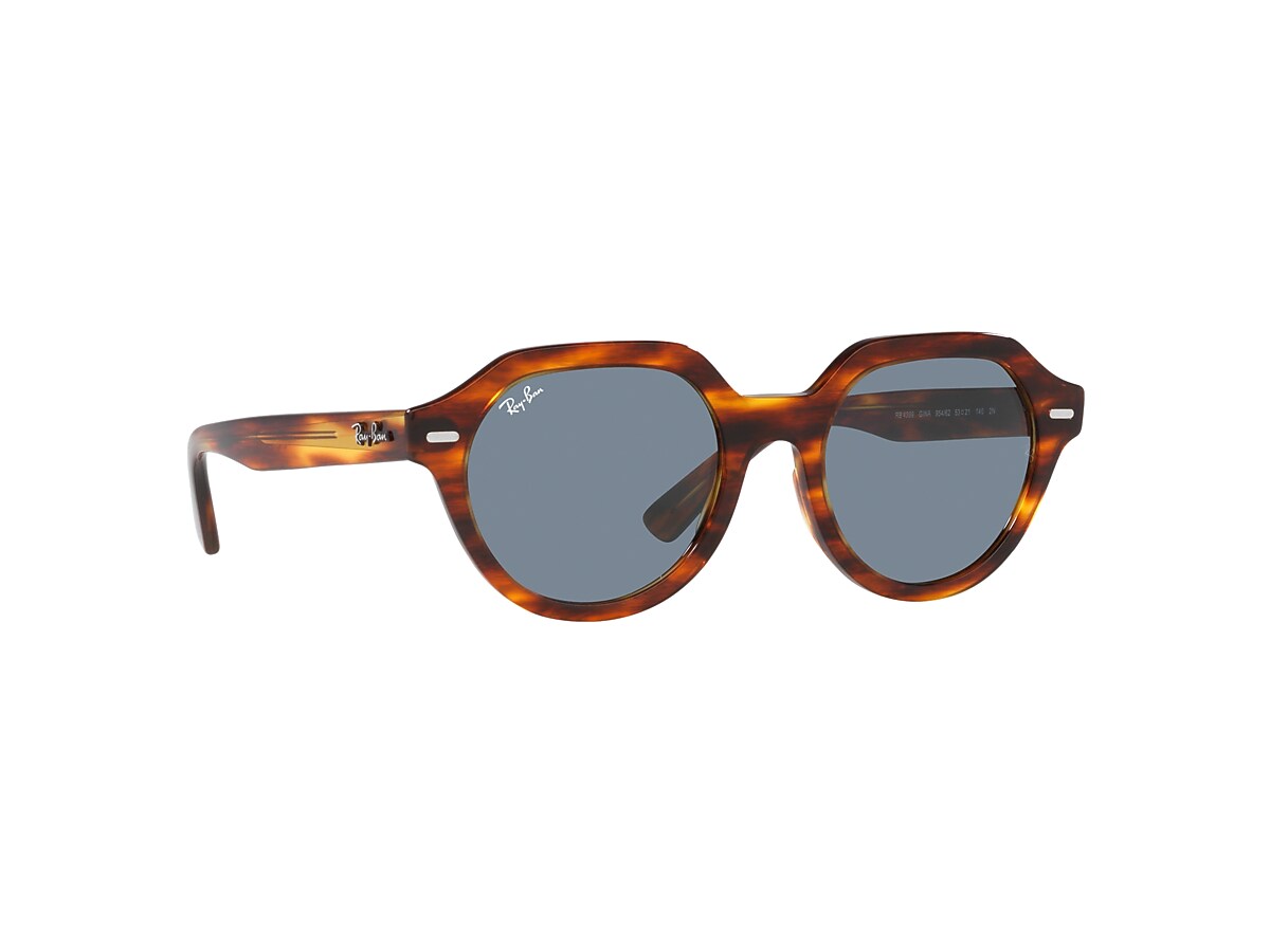 ウェア rayban GINA Sunglasses in Striped Havana and Blue - RB4399 | Ray