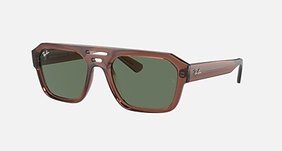 Ray-Ban Corrigan Sunglasses BIO-BASED Frame Polished Havana Green Lenses UNISEX! Ray-Ban Corrigan Sunglasses | Island Water Sports main image 2