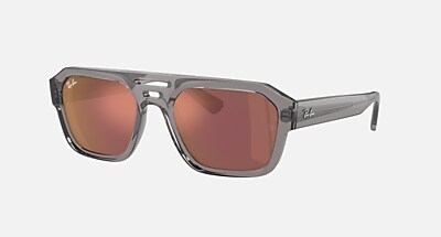 Ray-Ban Corrigan Bio based Sunglasses RB4397 Transparent Yellow Frame Gray Lens Ray-Ban RB4397 Corrigan - Aviator Transparent Yellow Frame  main image 3