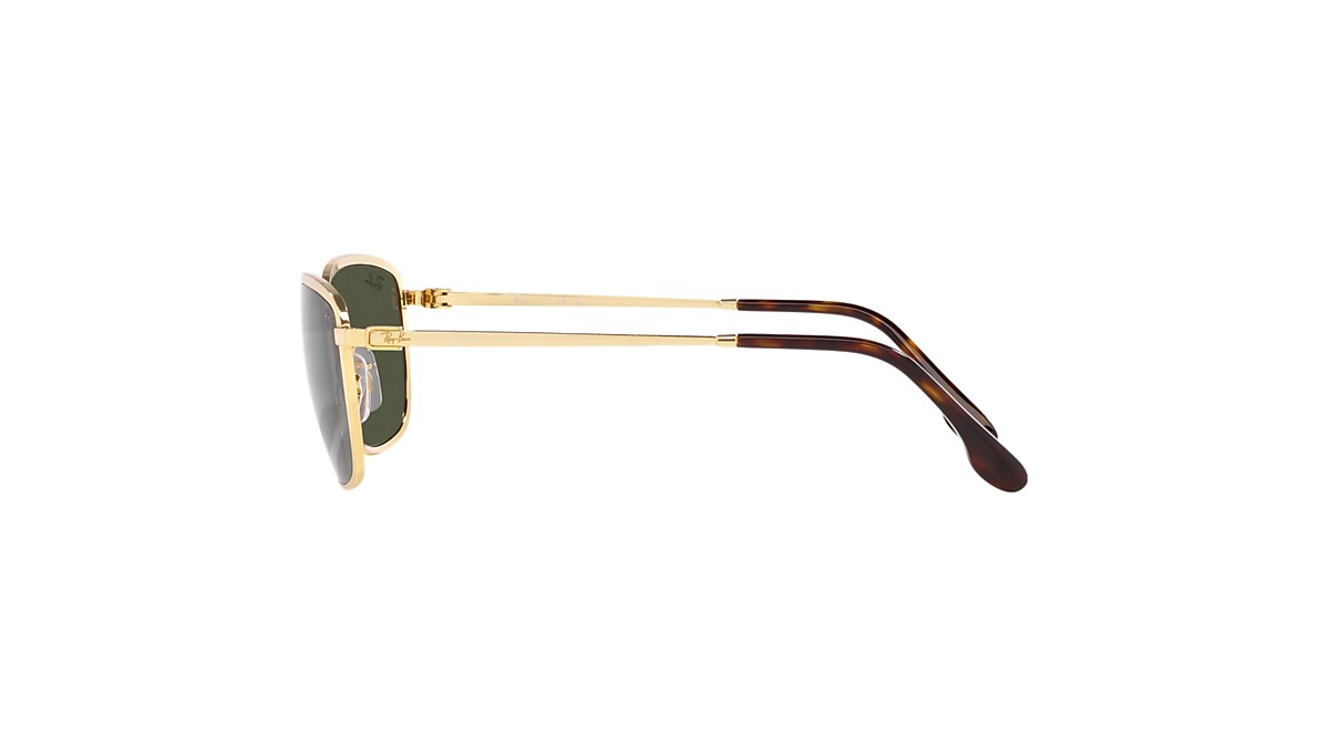 Ray-Ban Rb3705 Sunglasses Gold Frame Green Lenses 60-19