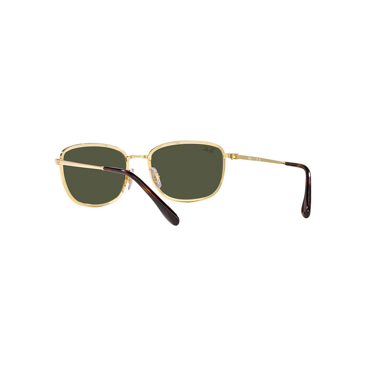 Ray-Ban Rb3705 Sunglasses Gold Frame Green Lenses 60-19