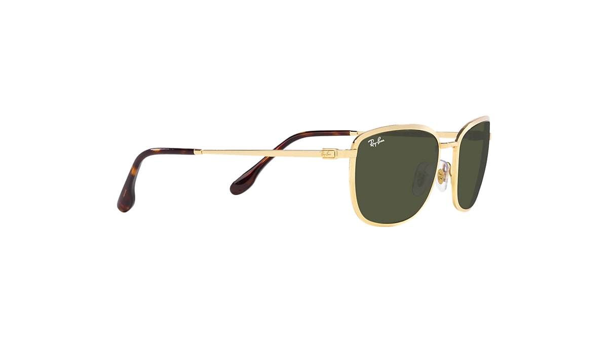 Ray-Ban Rb3705 Sunglasses Gold Frame Green Lenses 60-19