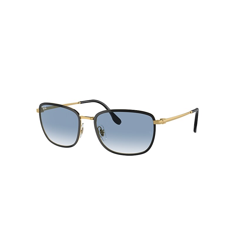 Ray Ban Rb3705 Sunglasses Gold Frame Blue Lenses 57-19