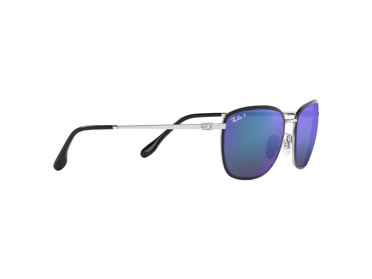 RB3705 CHROMANCE Sunglasses in Black On Silver and Grey - RB3705