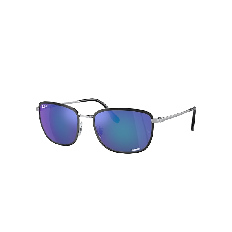 Shop Ray Ban Rb3705 Chromance Sunglasses Silver Frame Grey Lenses Polarized 57-19