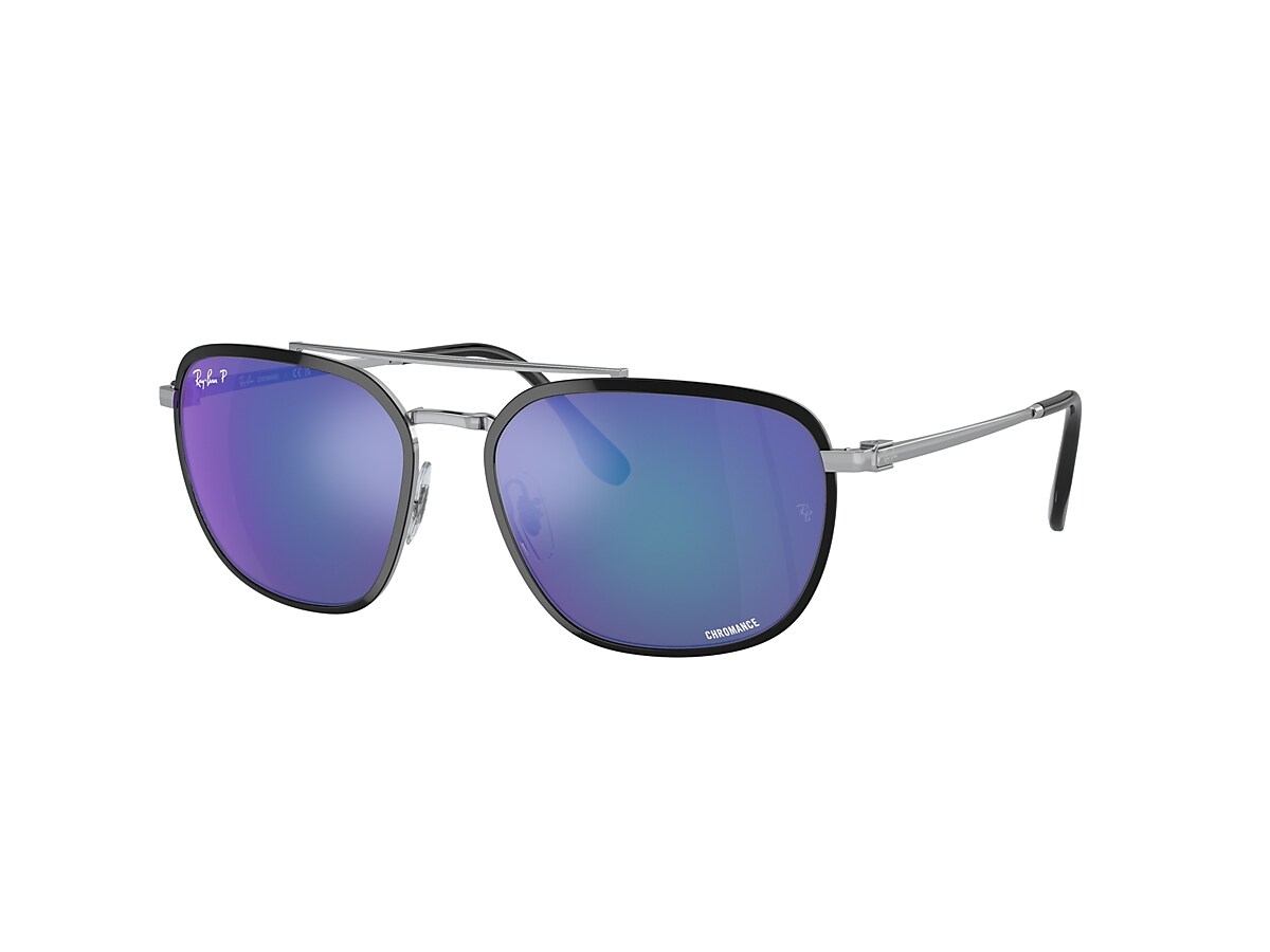 RB3708 CHROMANCE Sunglasses in Black On Silver and Grey