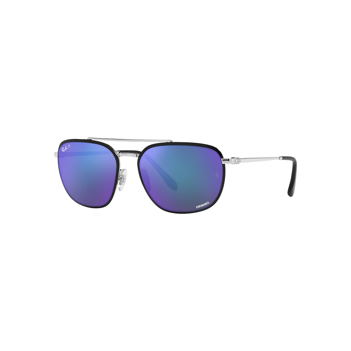 RB3708 CHROMANCE Sunglasses in Black On Silver and Grey