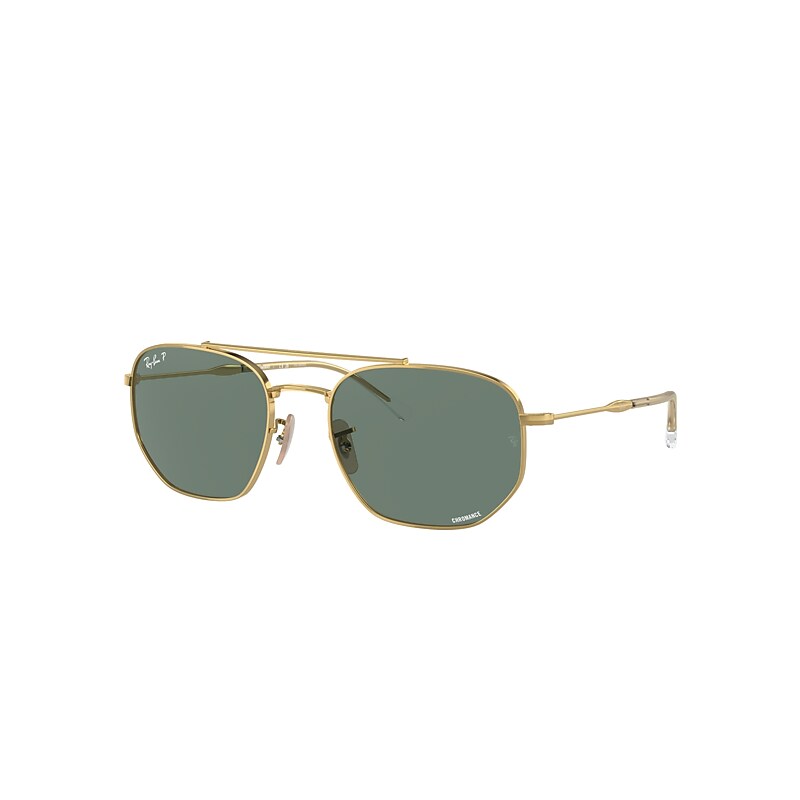 Shop Ray Ban Sunglasses Unisex Rb3707 - Gold Frame Grey Lenses Polarized 57-20