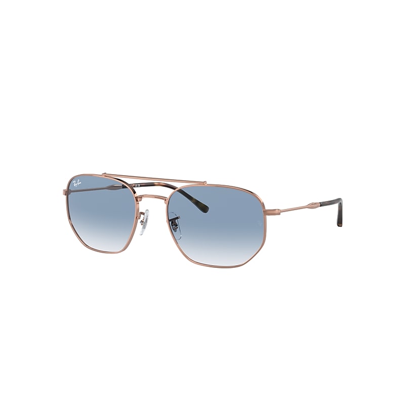 Ray Ban Sunglasses Unisex Rb3707 - Rose Gold Frame Blue Lenses 57-20 In Rose Gold
