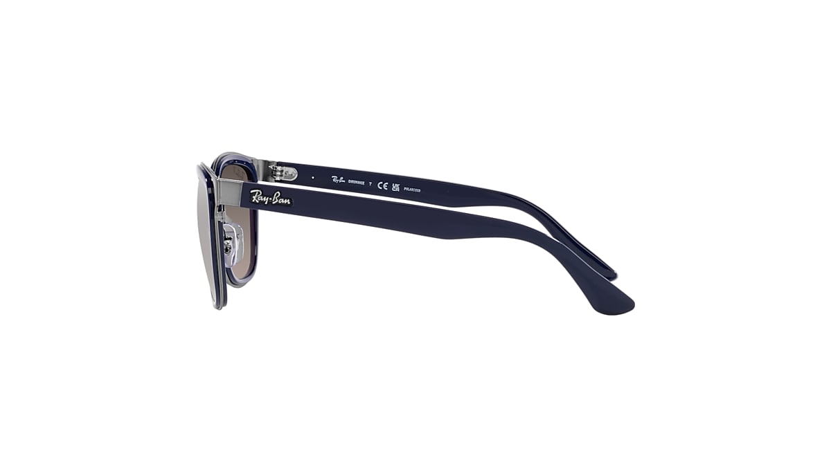 Ray-Ban Clyde Sunglasses Blue Frame Silver Lenses Polarized 53-22