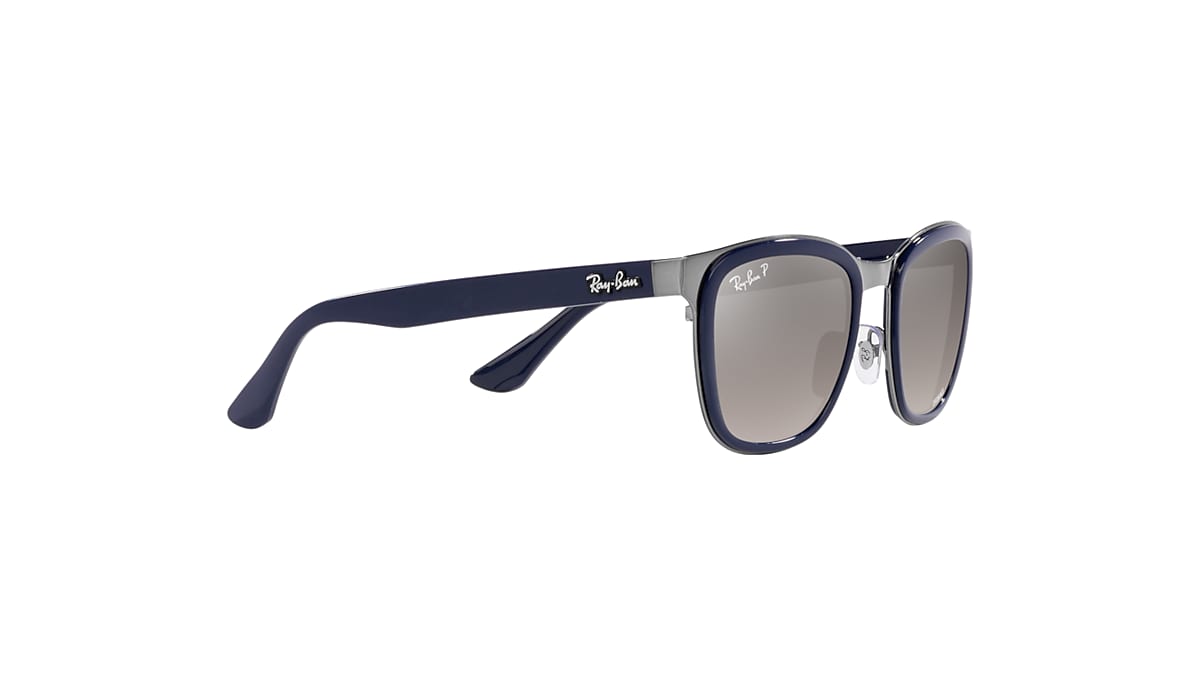 CLYDE Sunglasses in Blue On Gunmetal and Silver - RB3709 | Ray