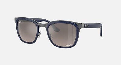CLYDE Sunglasses in Blue On Gunmetal and Silver - RB3709 | Ray-Ban®