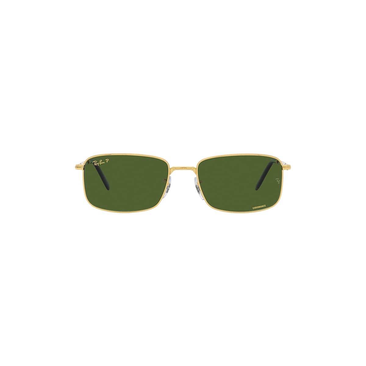 Ray-Ban Rb3717 Sunglasses Gold Frame Green Lenses Polarized 60-18