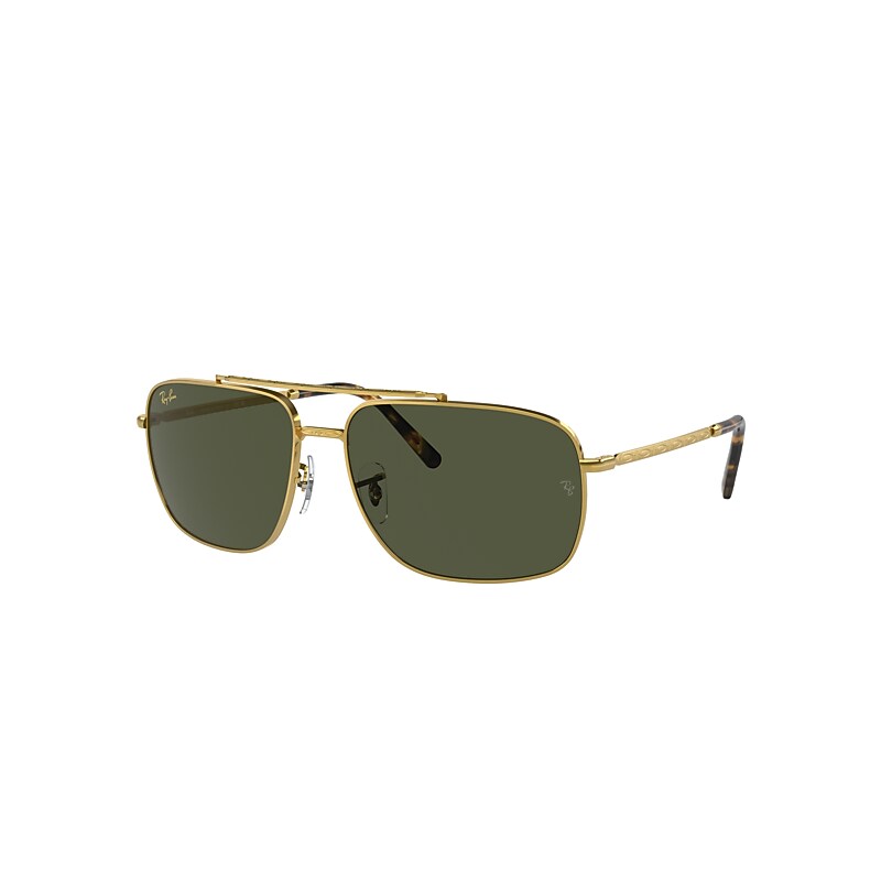 Ray Ban Sunglasses Unisex Rb3796 - Gold Frame Green Lenses 62-15 In Gold