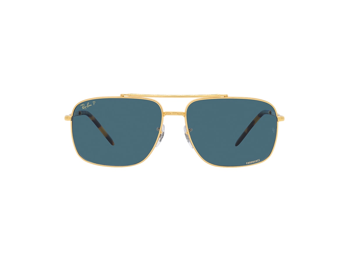 Ray-Ban Rb3796 Sunglasses Gold Frame Blue Lenses Polarized 62-15