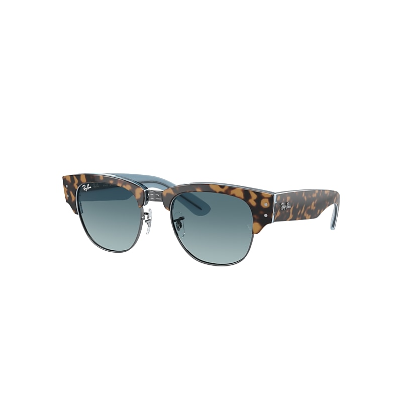 Ray Ban Sunglasses Unisex Mega Clubmaster - Havana On Gunmetal Frame Blue Lenses 53-21 In Havana On Light Blue