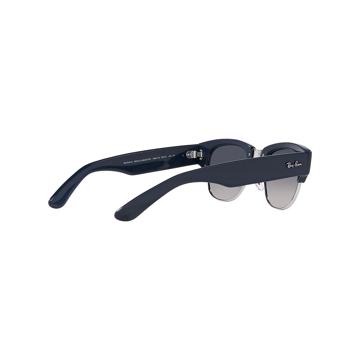 MEGA CLUBMASTER Sunglasses in Blue On Silver and Blue - RB0316S 