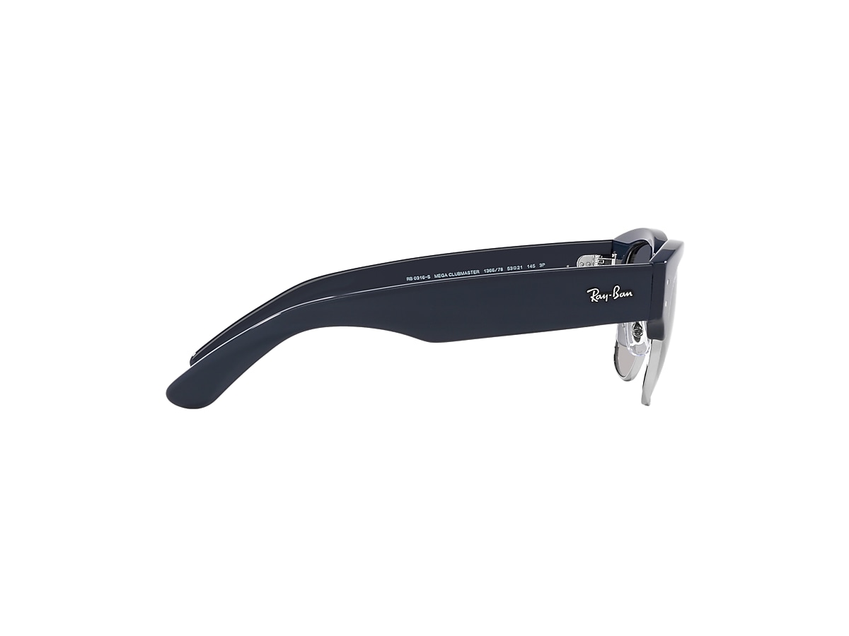 MEGA CLUBMASTER Sunglasses in Blue On Silver and Blue - RB0316S 
