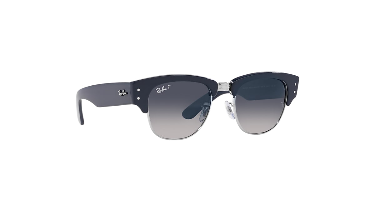 Mega Clubmaster Sunglasses in Blue On Silver and Blue | Ray-Ban®