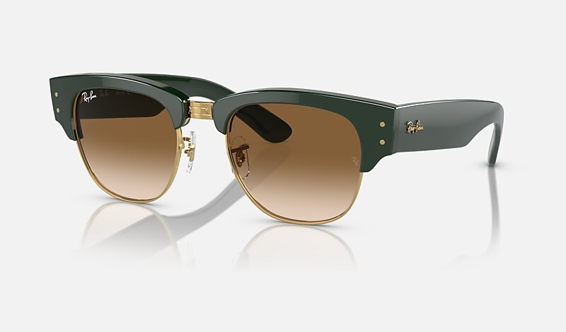 MEGA CLUBMASTER Sunglasses in Green On Gold and Brown - RB0316S