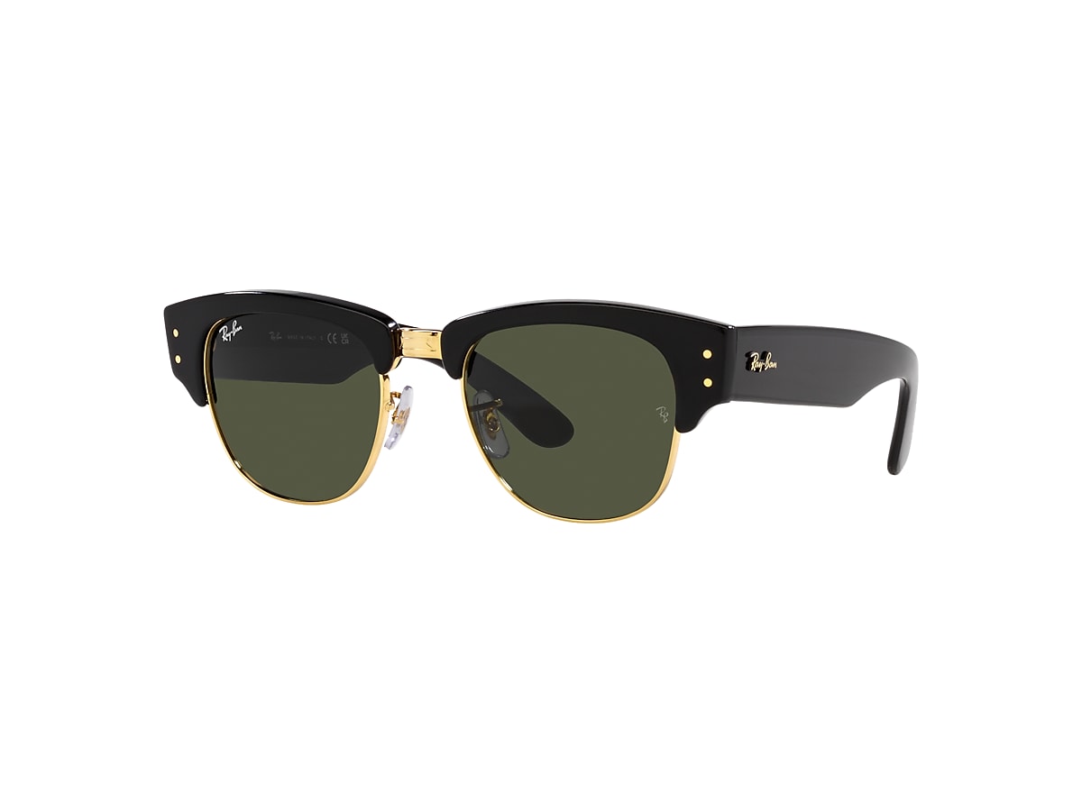 Mega Clubmaster Sunglasses in Black On Gold and Green | Ray-Ban®