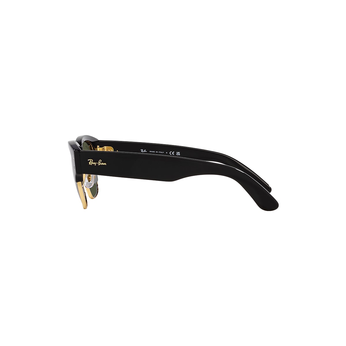 MEGA CLUBMASTER Sunglasses in Black On Gold and Green - RB0316S 