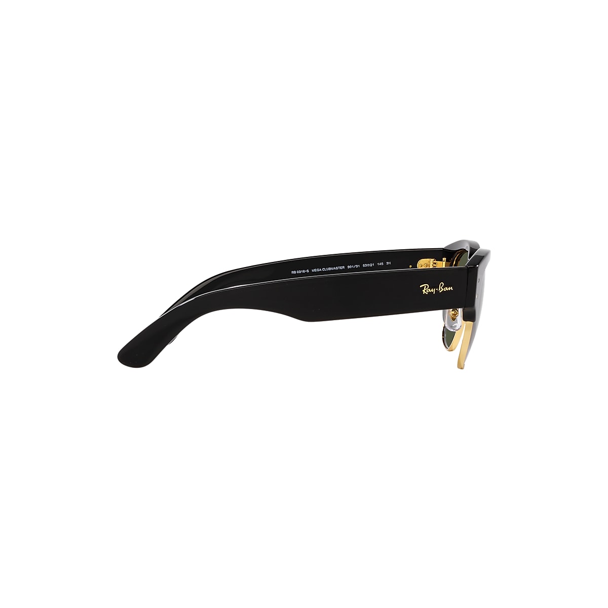 MEGA CLUBMASTER Sunglasses in Black Gold and - RB0316S | US
