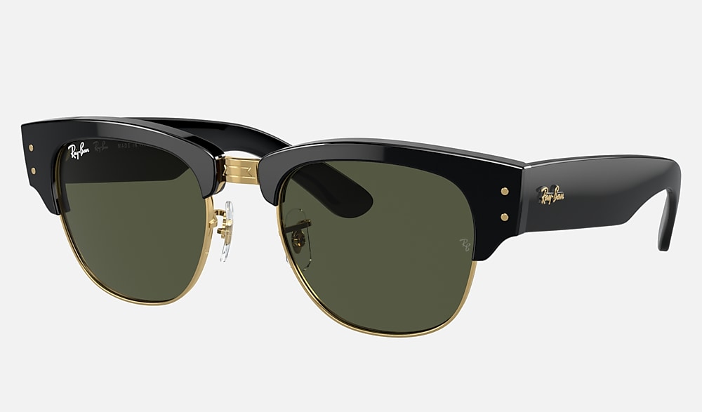 MEGA CLUBMASTER Sunglasses in Black On Gold and Green 