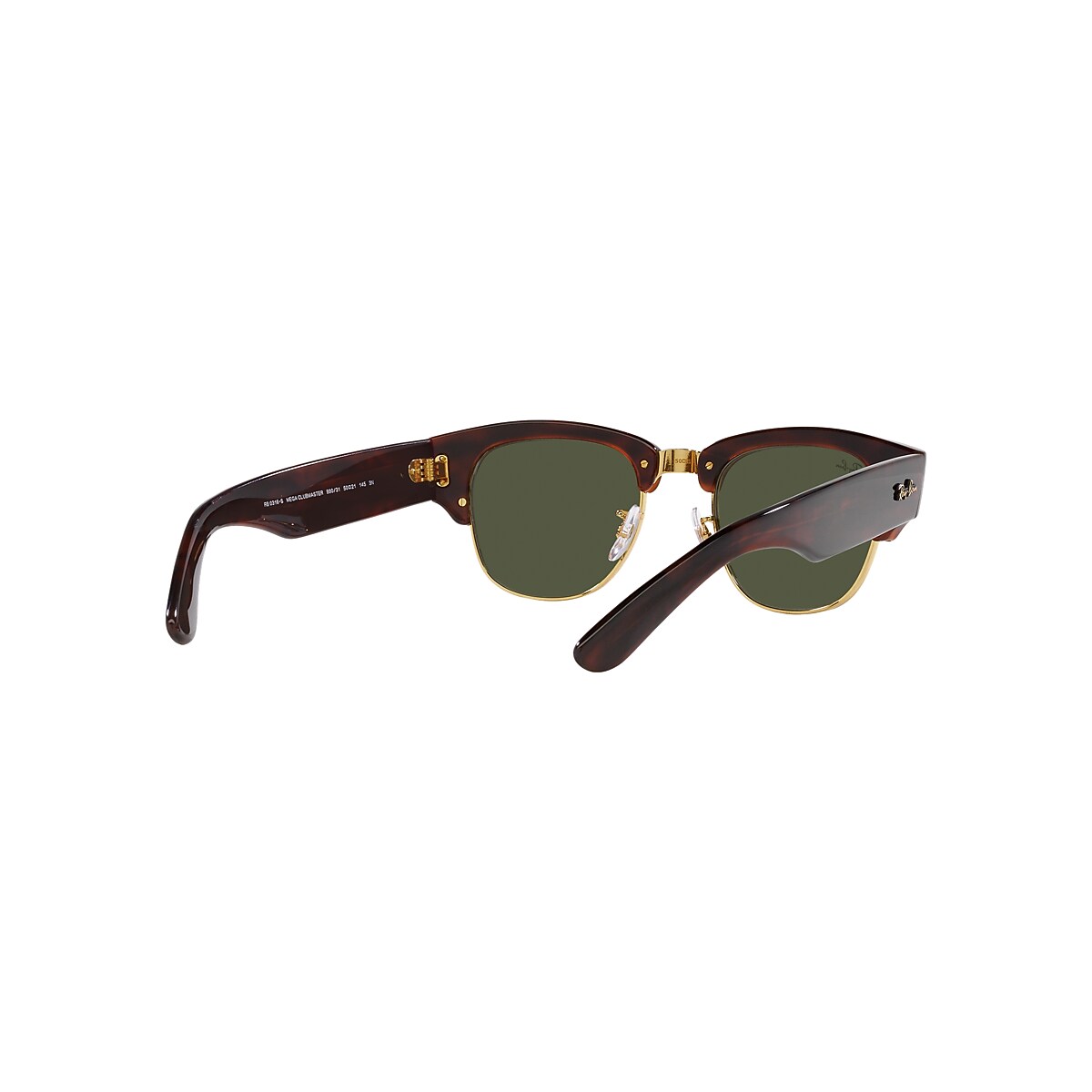 MEGA CLUBMASTER Sunglasses in Tortoise On Gold and Green - RB0316S 