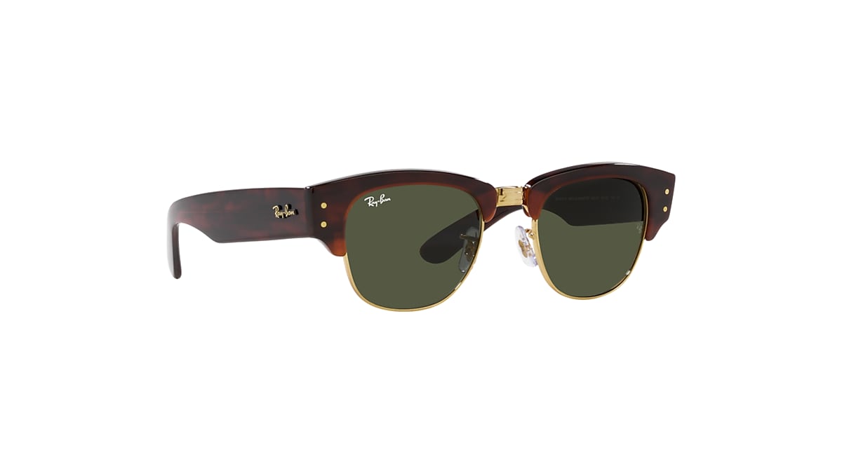 MEGA CLUBMASTER Sunglasses in Tortoise On Gold and Green - RB0316S 