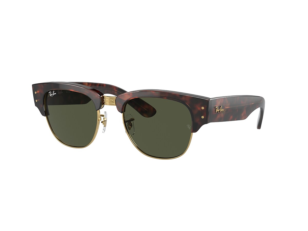 MEGA CLUBMASTER Sunglasses in Tortoise On Gold and Green - RB0316S 