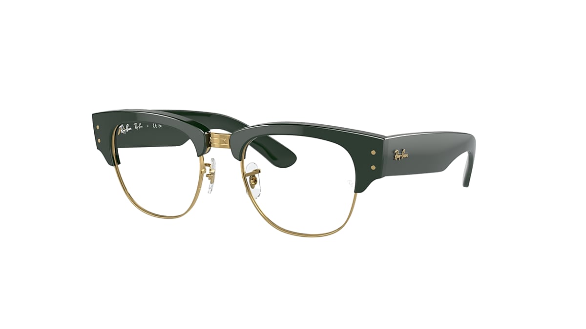 MEGA CLUBMASTER OPTICS Eyeglasses with Green On Gold 