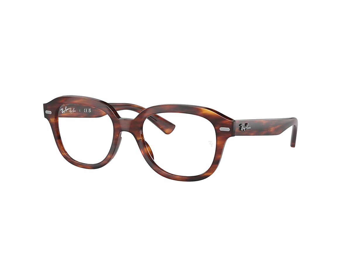 ERIK OPTICS Eyeglasses with Striped Havana Frame - Ray-Ban