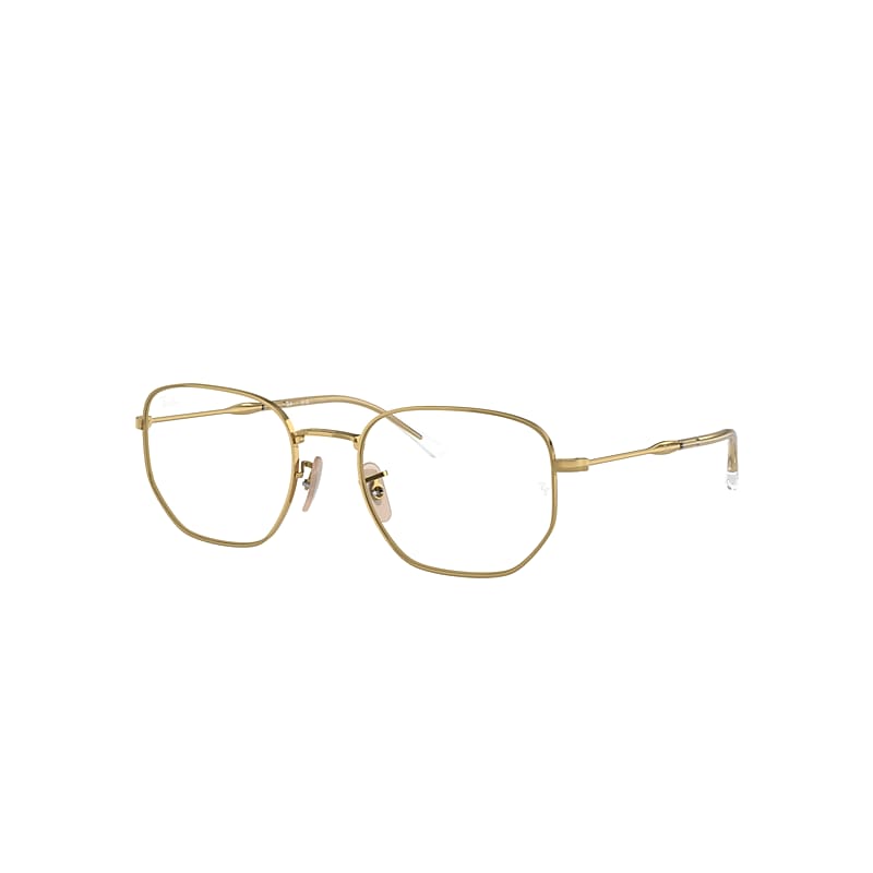 Ray Ban Eyeglasses Unisex Rb6496 Optics - Gold Frame Clear Lenses Polarized 51-20