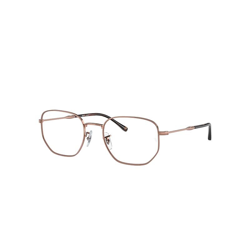 Ray Ban Eyeglasses Unisex Rb6496 Optics - Rose Gold Frame Clear Lenses Polarized 51-20